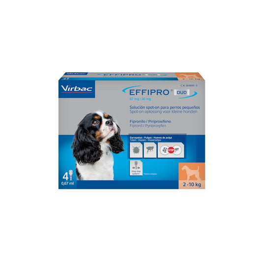 Virbac Effipro Duo Spot On Petit Chien Antiparasitaire 4 Pipettes