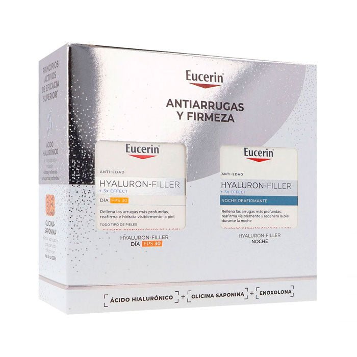 EUCERIN Hyaluron-Filler Peau Sèche : Crème de Jour SPF 30 (50ml) + Crème de Nuit 50ml【Pack Noël】