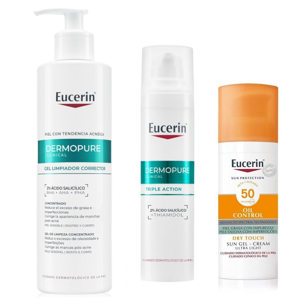 Eucerin DermoPure Oil Control Pack Gel Limpiador 400ml + Sérum 40ml + Protector Solar Gel-Crema 50ml