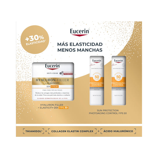Eucerin Pack Antidade Hyaluron-Filler Elasticity Dia FPS 30 50ml + 2 Minis Photoaging 5ml