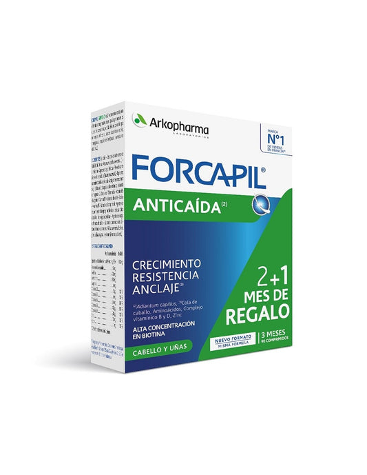 FORCAPIL Anticaída Cabello y Uñas 2+1 de REGALO (90 comprimidos) Arkopharma