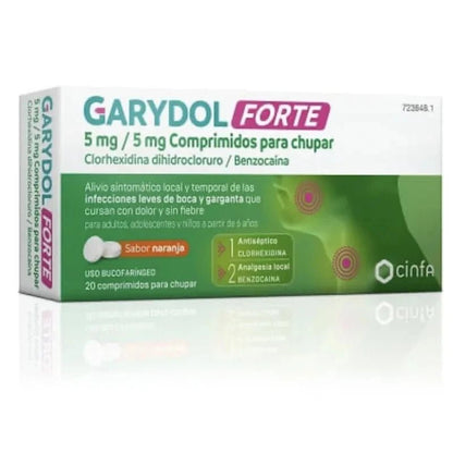 Garydik Forte 5mg lozenges for sore throat relief 20 tablets