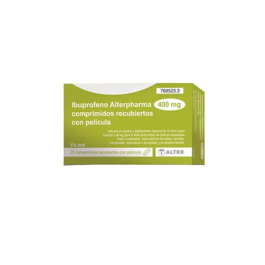 Ibuprofeno Alterpharma 400 mg 20 Comprimidos Recubiertos