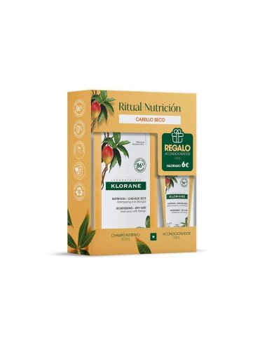 Klorane Pack Champú Nutritivo al Mango 400 ml + REGALO Acondicionador Nutritivo al Mango 50ml