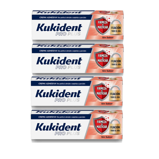 KUKIDENT Pro Plus Firmeza al Masticar Cuádruplo 4x40g