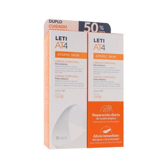 LETI AT4 Crema Corporal Piel Atópica Duplo 2x200 ml