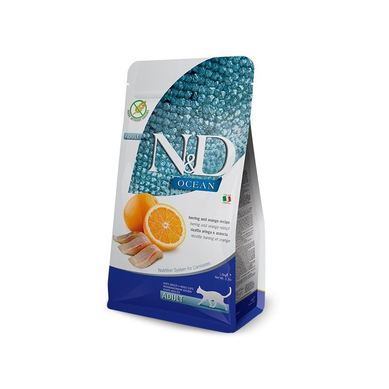 Farmina N&D Ocean Aringa e Arancia Cibo Secco per Gatti Adulti 10kg