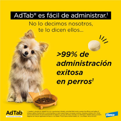 AdTab Antiparasitario 3 comprimidos masticables para perros 900mg 22-45kg