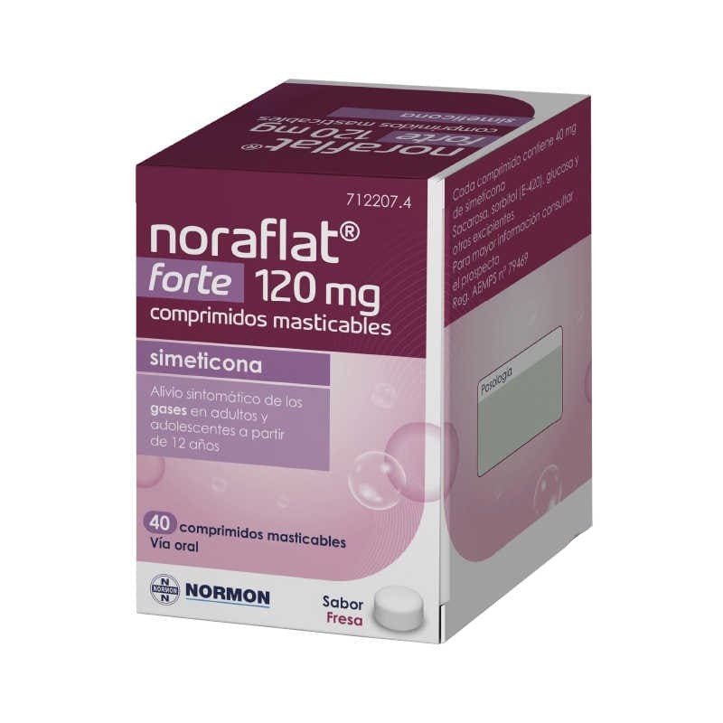 Noraflat Forte 120 mg 40 Comprimidos Masticables
