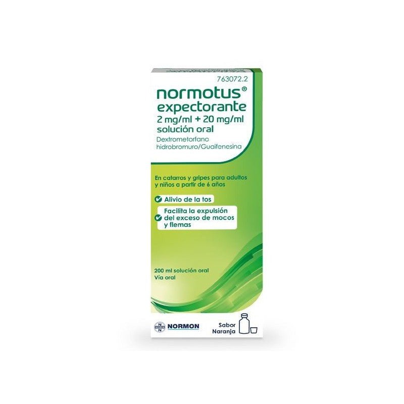 Normotus Expectorante 2 mg/ml + 20 mg/ml Solución Oral 1 Frasco 200 ml
