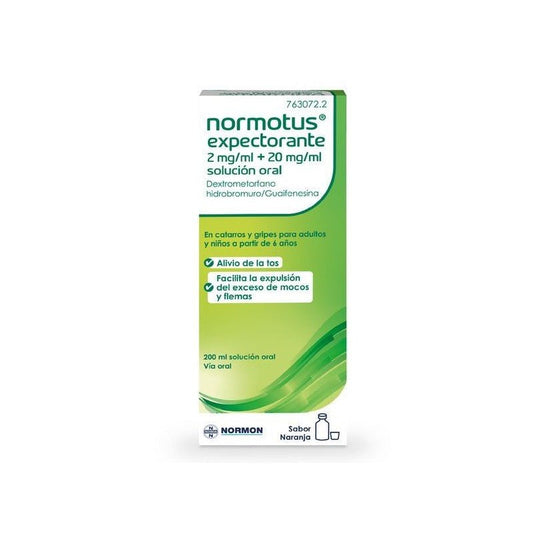 Normotus Expectorante 2 mg/ml + 20 mg/ml Solución Oral 1 Frasco 200 ml