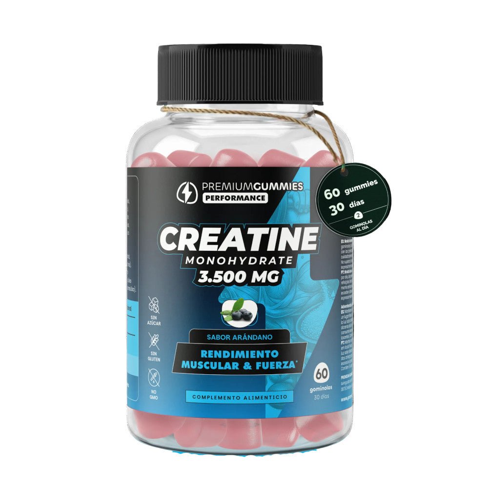 Premium Gummies Performance Creatine Suplemento Creatina 3.500 mg 60 Gominolas