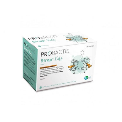 Probactis Strep Kids Complemento Alimenticio Fresa 30 sobres