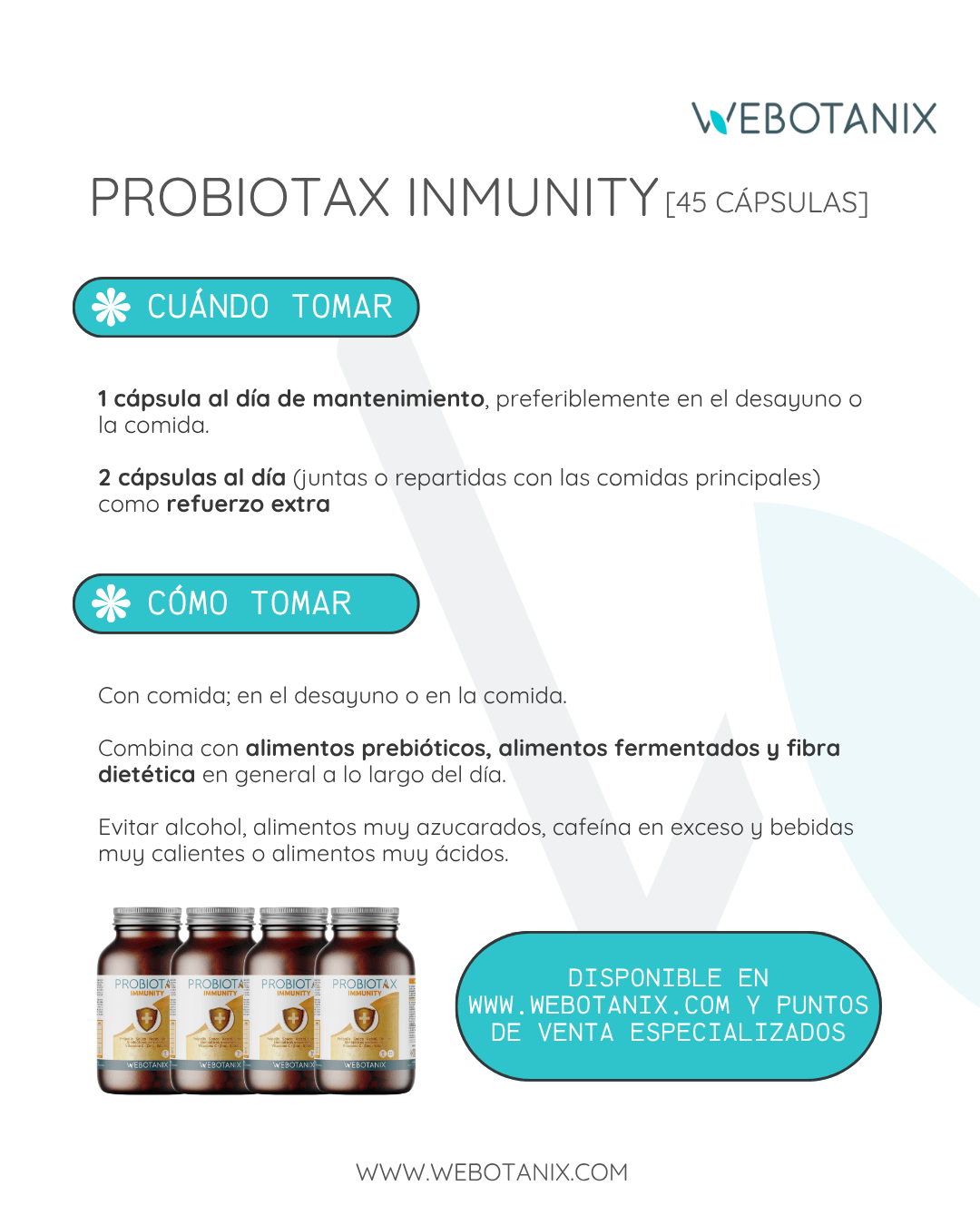 WeBotanix Probiotax Immunity 45 cápsulas
