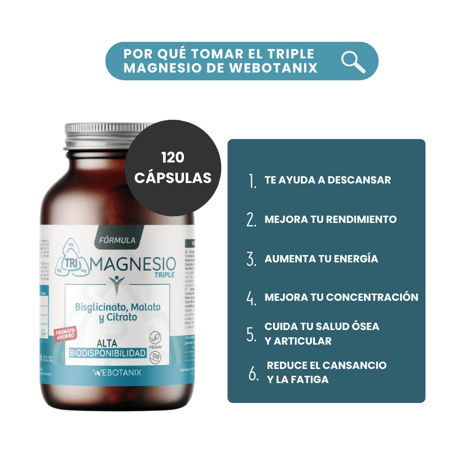 WeBotanix Triple Magnesio Fórmula FAMILIAR 120 cápsulas