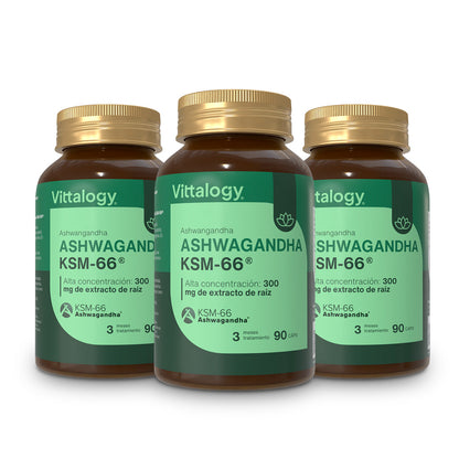 Vittalogy KSM-66 Ashwagandha - 90 cápsulas (Pack de 3)