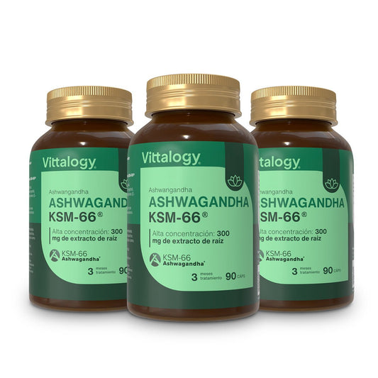 Vittalogy KSM-66 Ashwagandha - 90 cápsulas (Pack de 3)